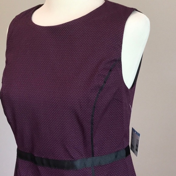 SIMPLY Styled Size S Burgundy and Black Sleeveless A-line Dress NWT - Picture 2 of 8